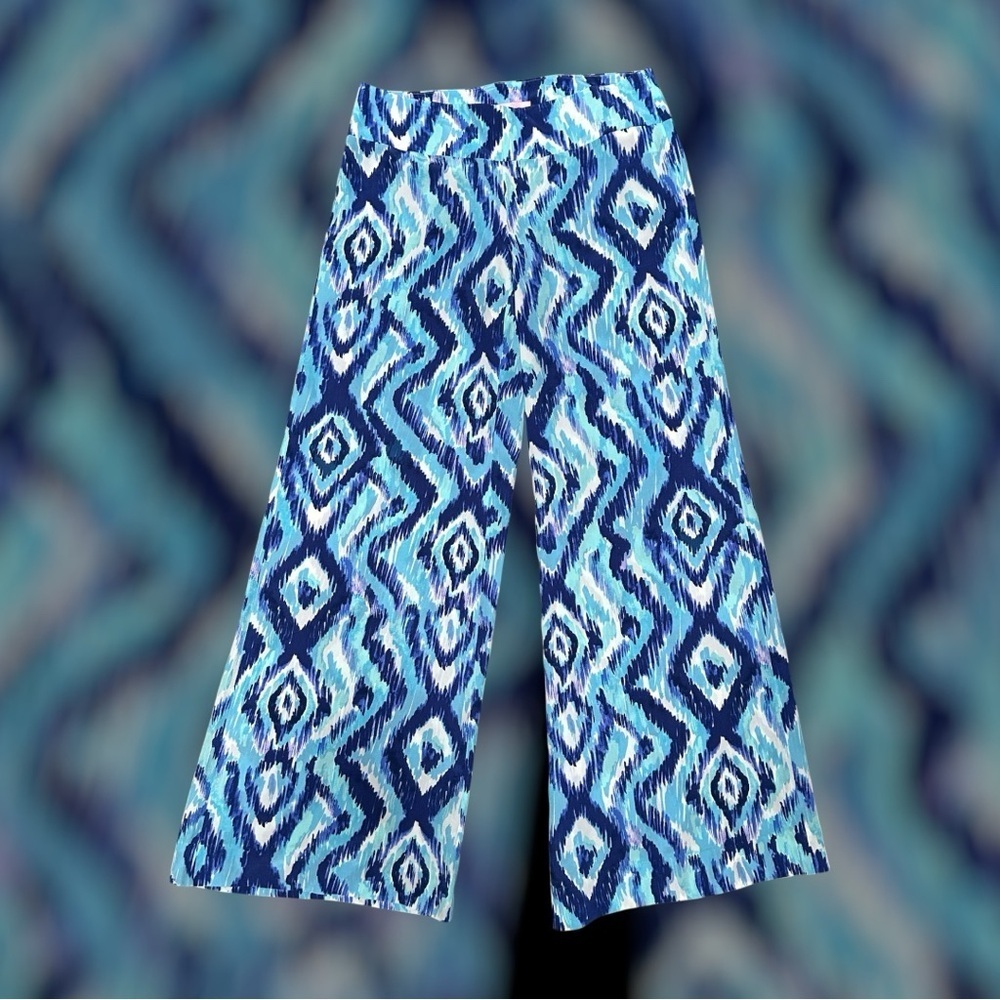 Lilly Pulitzer Lolani 100% Silk Palazzo Pants Skipped‎ A Beach Resort Vacation